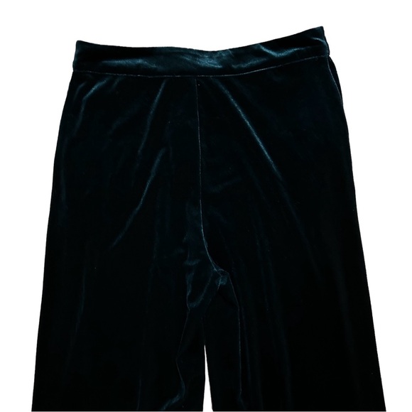NWOT Green Velvet High Waist Wide Leg Pants L - Picture 5 of 12